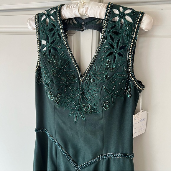 NWT Vintage Alyce Designs Emerald Green Beaded Formal Dress ! - Picture 2 of 12